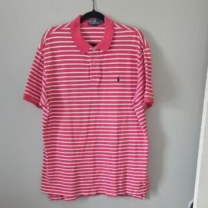 Ralph Lauren Pink and White Polo Short Sleeve Shirt